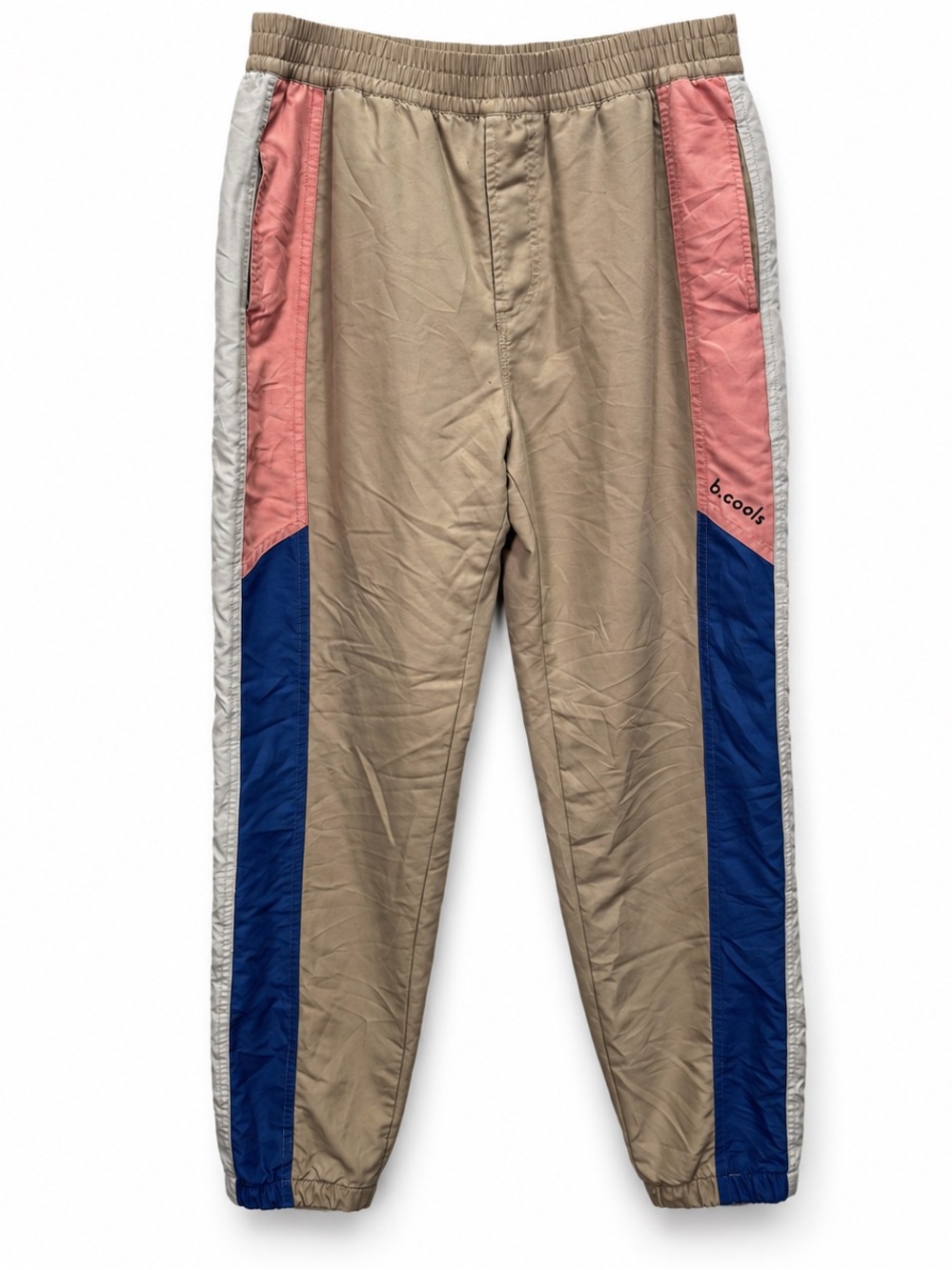 Men's Khaki Joggers with Silver Side Stripes
